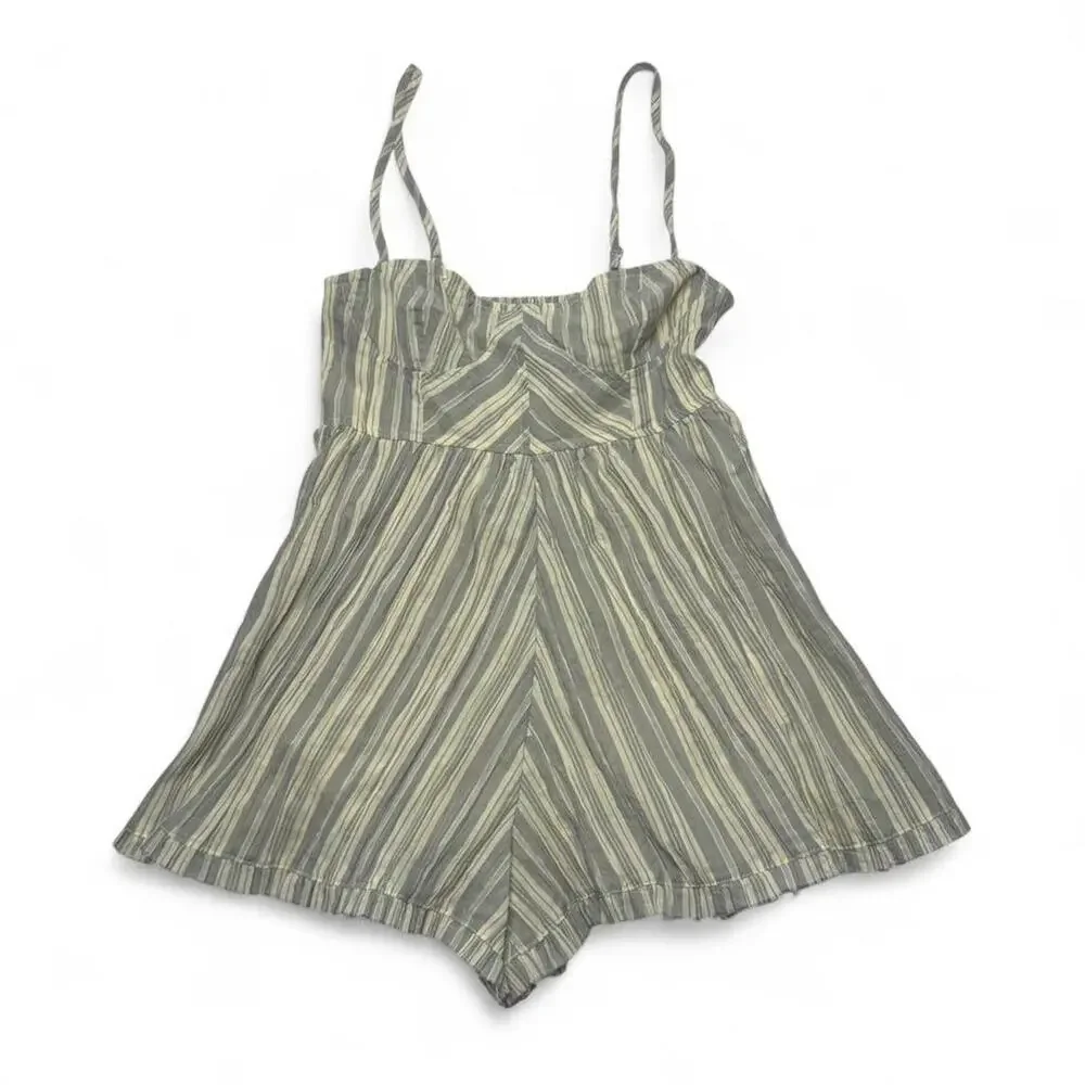 Urban Outfitters NWT Striped Romper In Shade Carbon Super Casual Cute Size XS - Picture 3 of 7